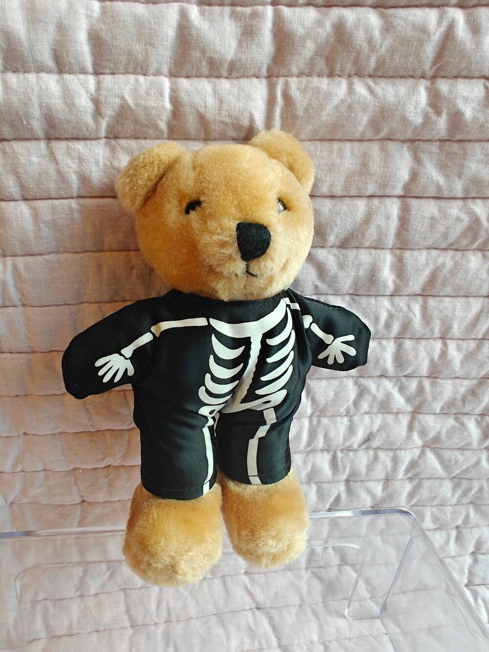 Vintage 1986 Dakin Halloween Teddy Bear Skeleton Costume Plush Stuffed Animal
